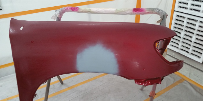 Repairing Ford's Ruby Red using a catalyzed, tinted midcoast is really easy.
