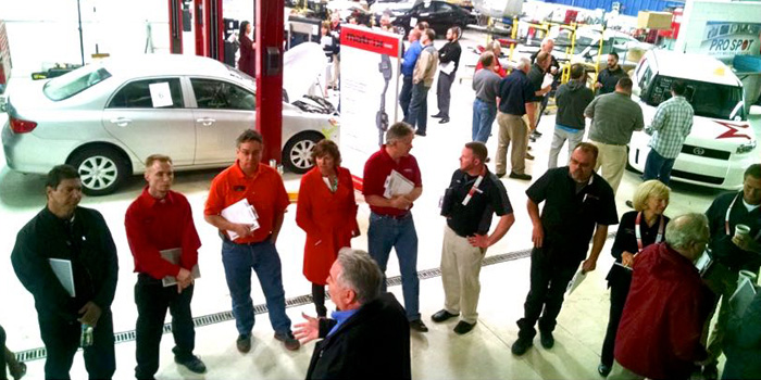 The EDGE Performance Group participants review Parts Cart Management with Tom Horner from BASF.