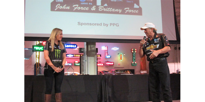 John and Brittany Force speak at the July 22nd Celebration of Excellence presented by ASA and AMI.       