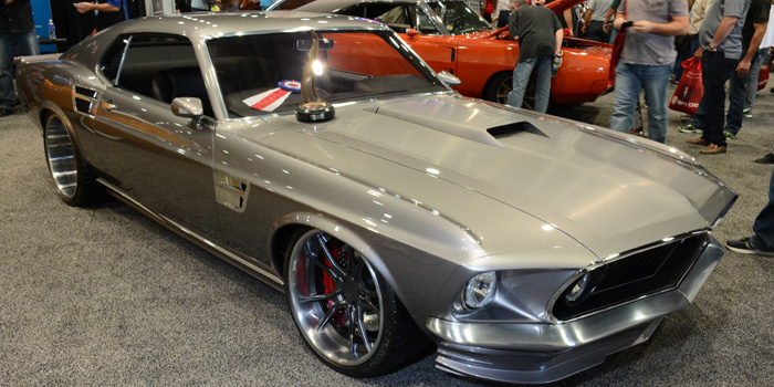 The 1969 Ford Mustang, painted with Glasurit 55 Line Goolsby Platinum. This car won the Mother’s Shine Award at SEMA 2015.