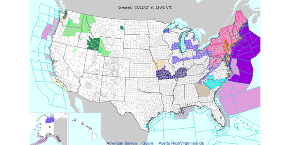 National Weather Service map